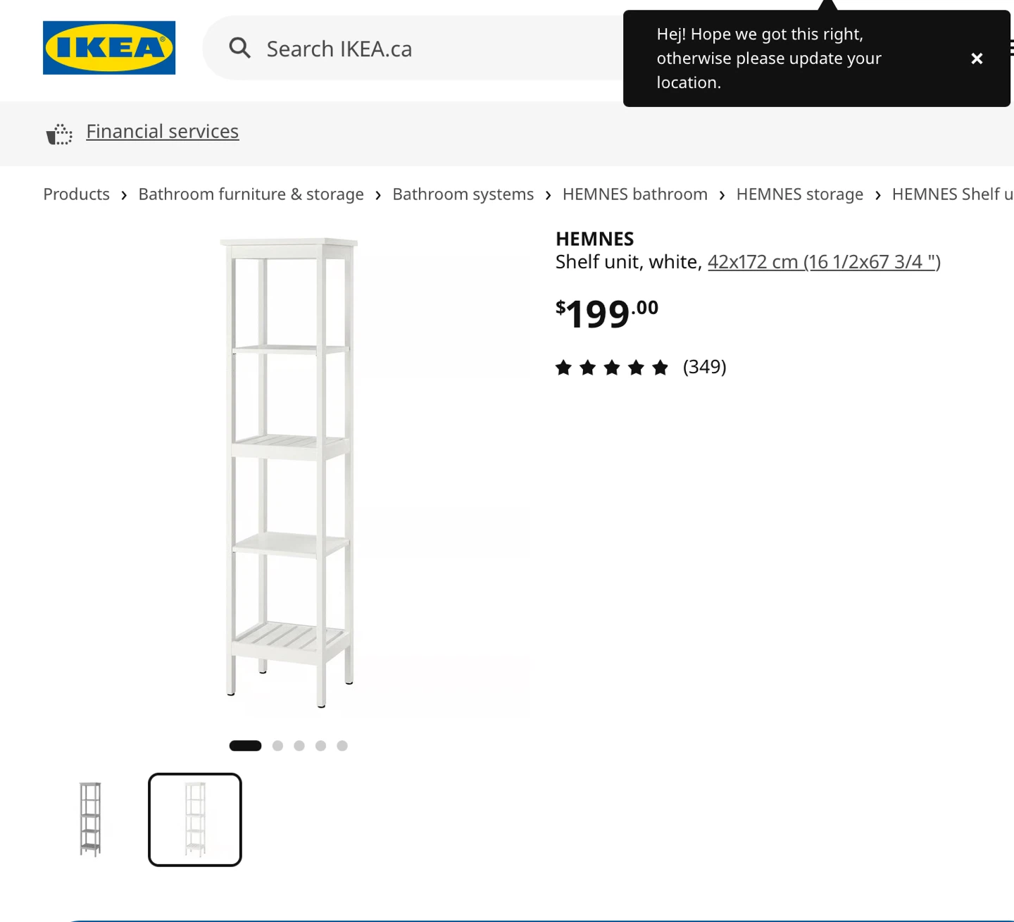IKEA HEMNES Shelf Unit - White - photo 2
