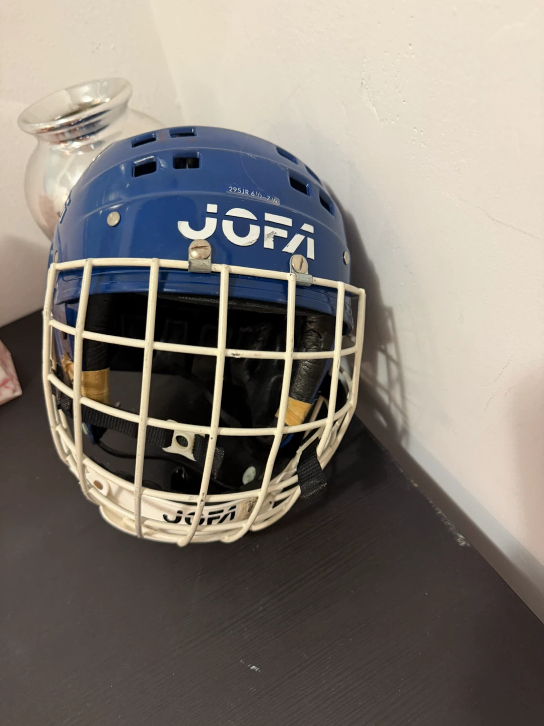 Vintage Jofa Blue Hockey Helmet with Cage - Size 6 1/2 - 7 1/4 - photo 2