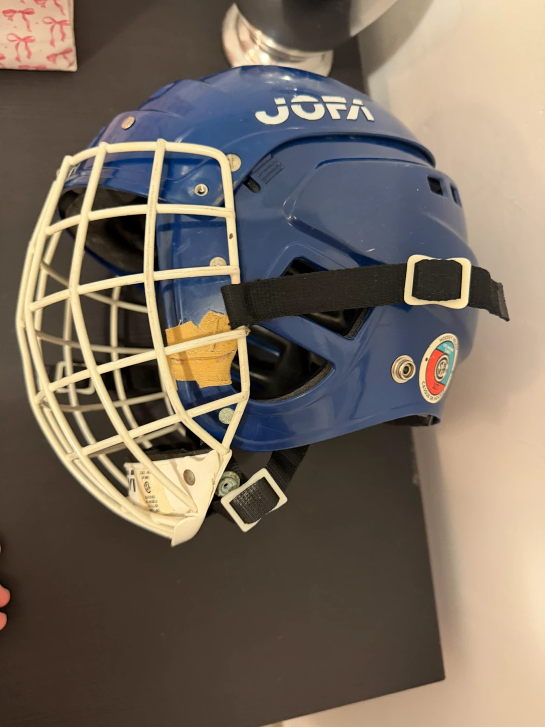 Vintage Jofa Blue Hockey Helmet with Cage - Size 6 1/2 - 7 1/4 - photo 5