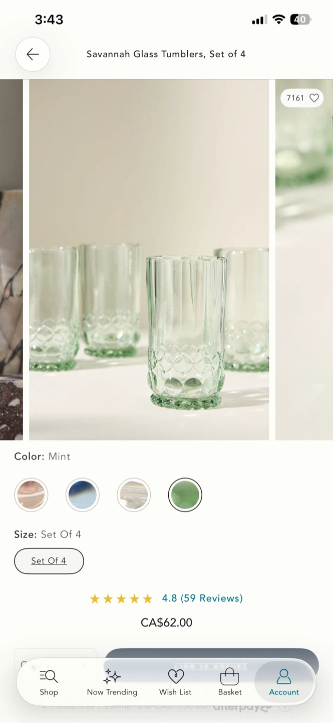 Savannah Glass Tumblers - Set of 4