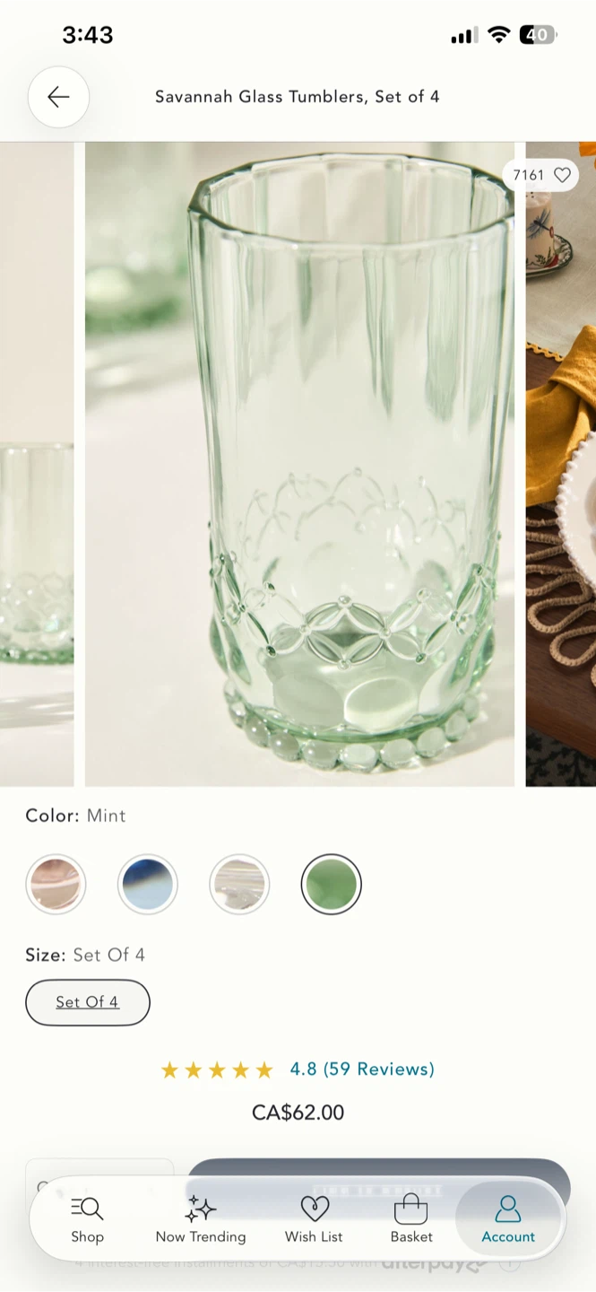 Savannah Glass Tumblers - Set of 4 - photo 2