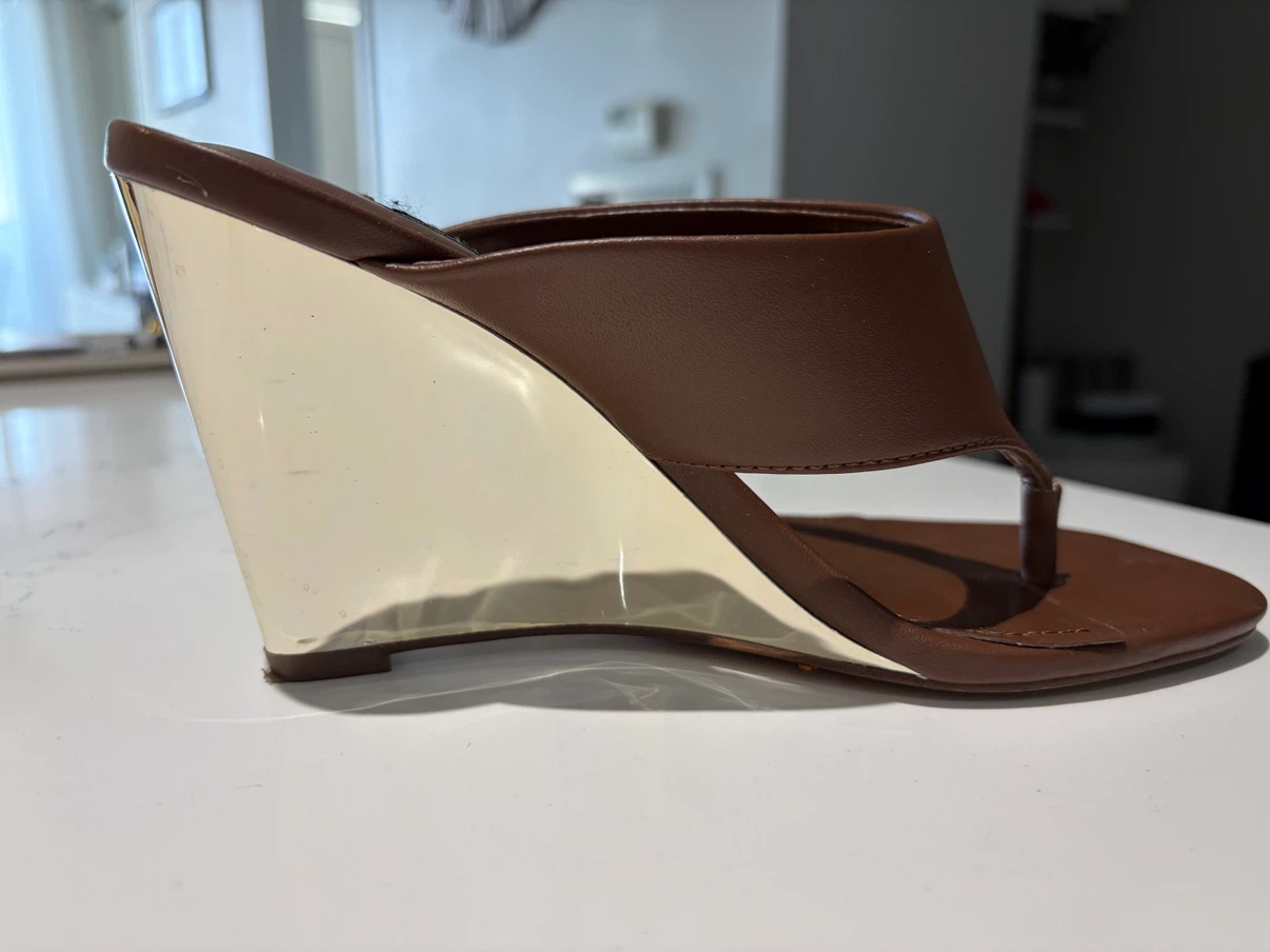 Nine West Brown Wedge Mules