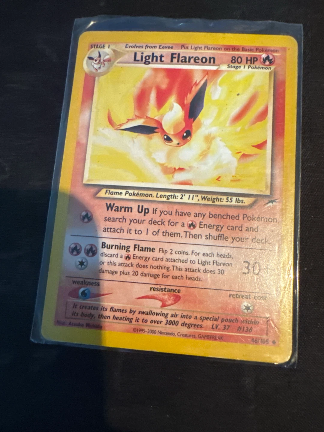 Pokémon Light Flareon Card