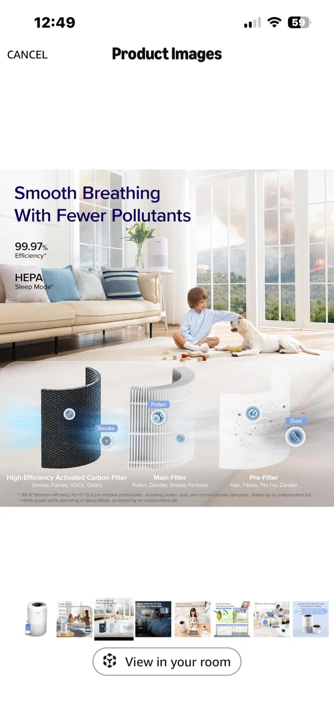 Levoit Air Purifier with HEPA Filter - photo 3