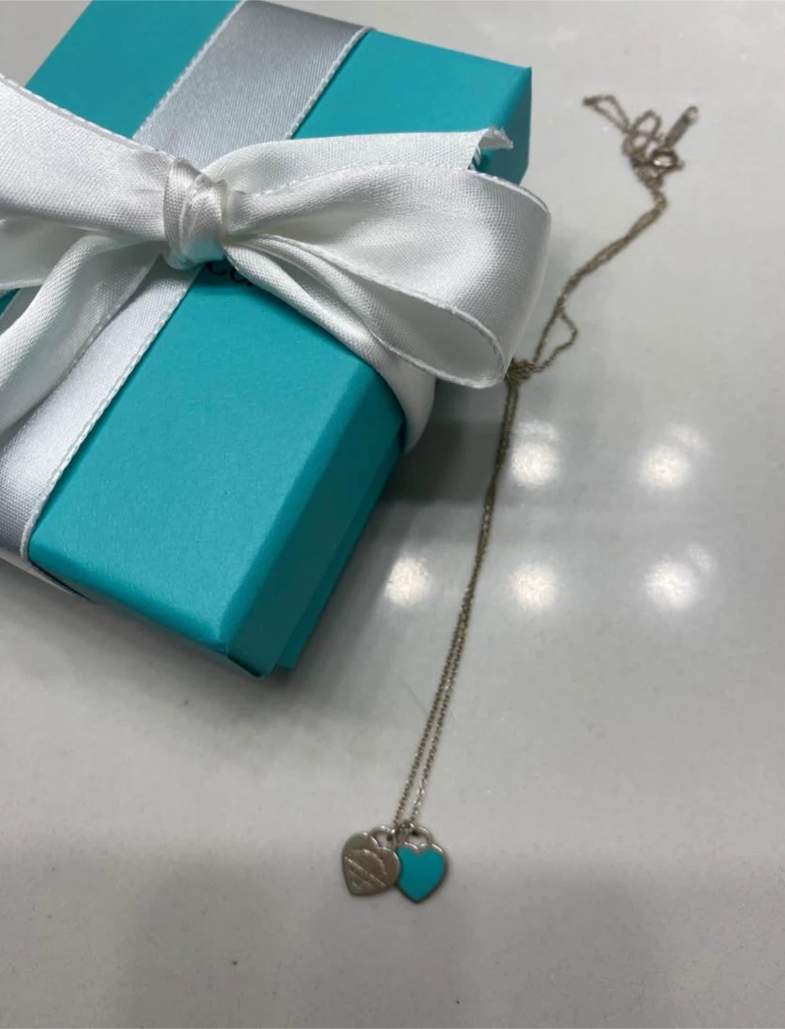 Tiffany & Co. Double Heart Tag Necklace - photo 2