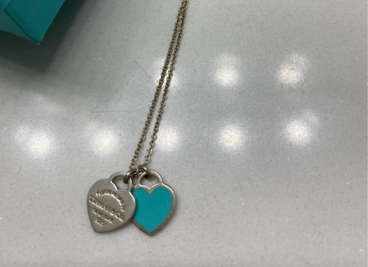 Tiffany & Co. Double Heart Tag Necklace - photo 3