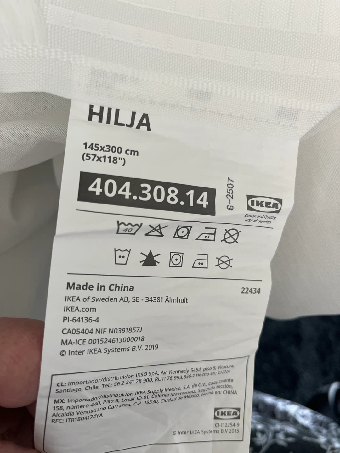 IKEA HILJA 57”x118 WHITE CURTAINS - photo 2