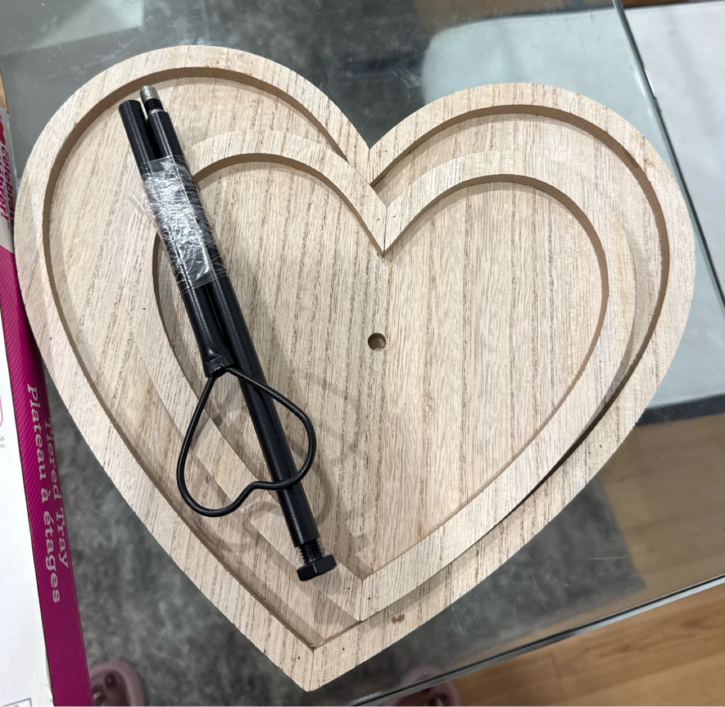 Wooden Heart Tiered Tray - photo 2