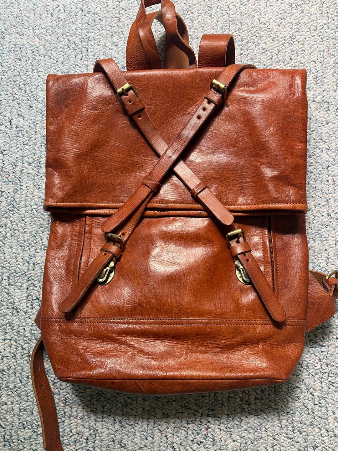 Brown Leather Backpack