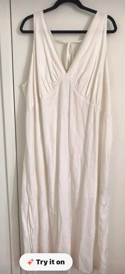 White V-Neck Maxi Dress