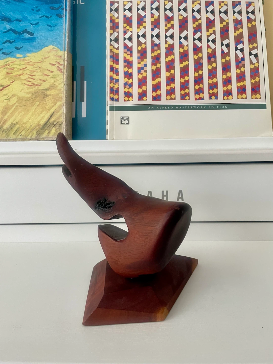 Signed Reggie Medford Abstract Mahogany Sculpture - photo 2