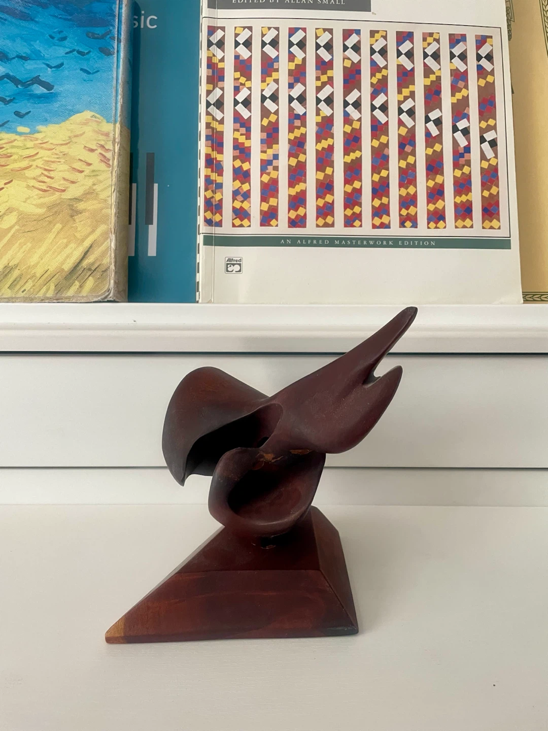 Signed Reggie Medford Abstract Mahogany Sculpture