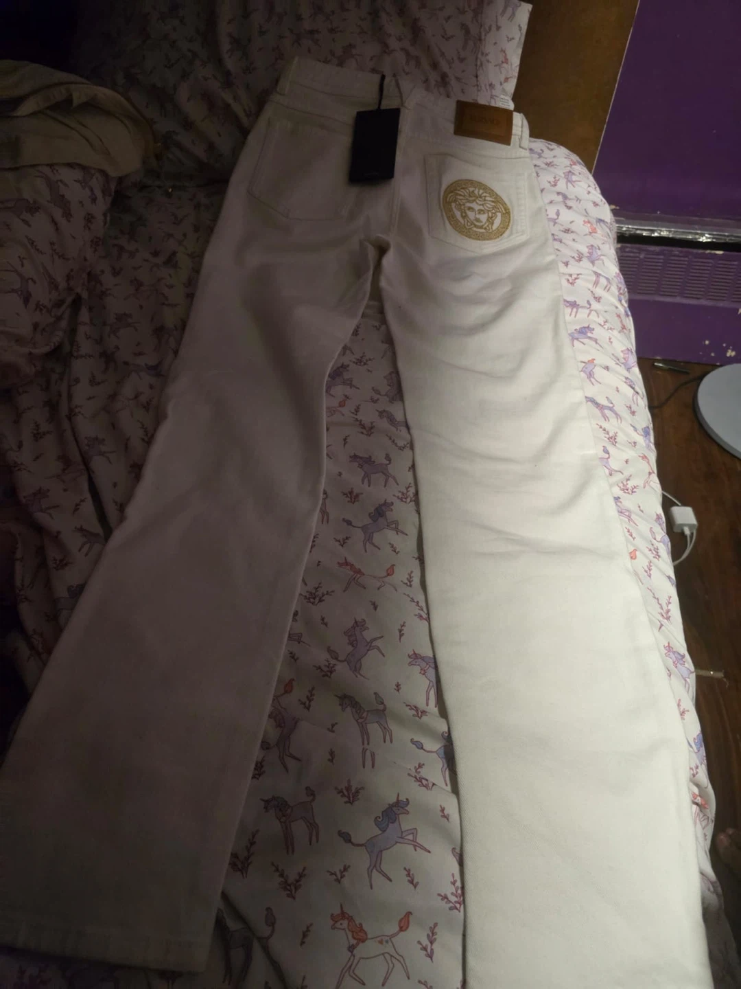 Versace White Medusa Jeans