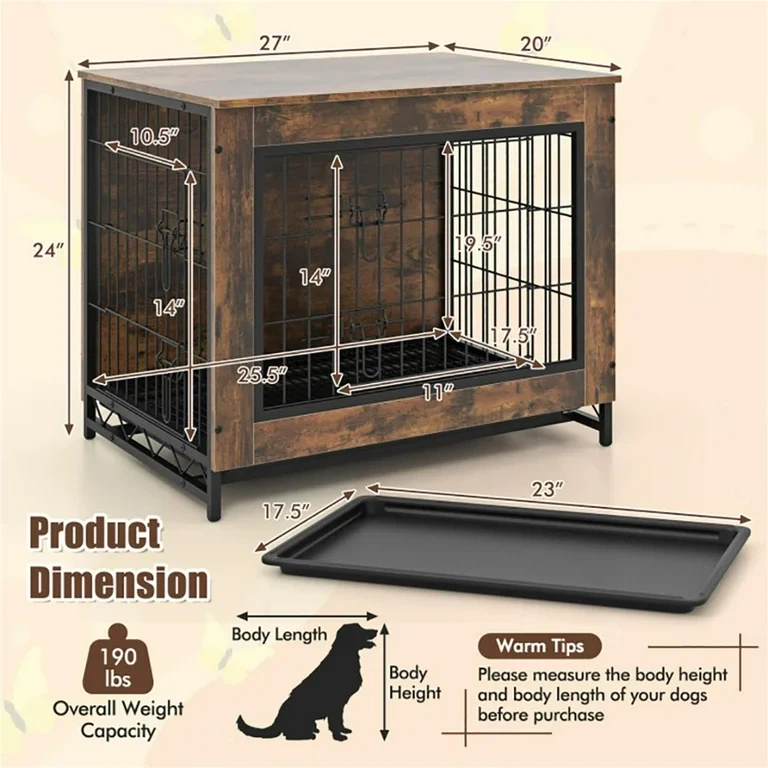 Pefilos 27" Wooden Dog Crate Furniture - photo 2