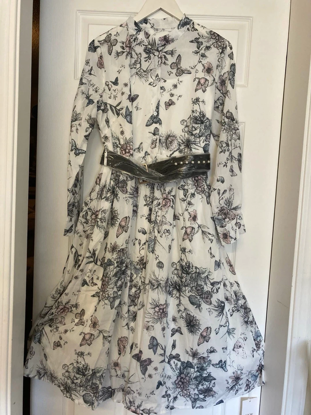 Dior Floral Print Dress with Belt