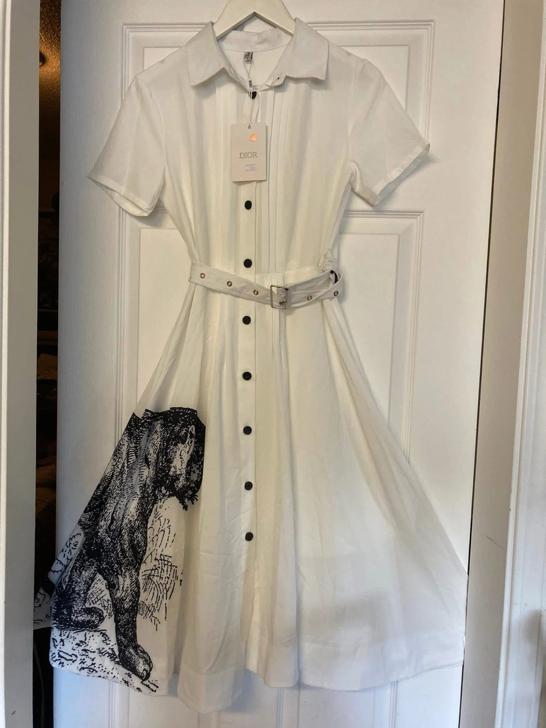 Dior Floral Print Dress with Belt - photo 3