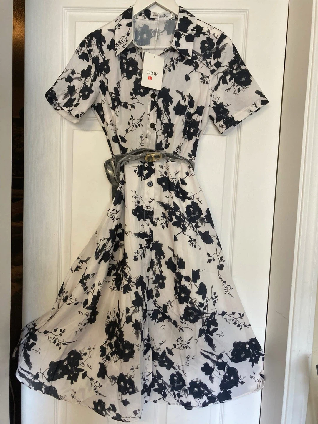 Dior Floral Print Dress with Belt - photo 5