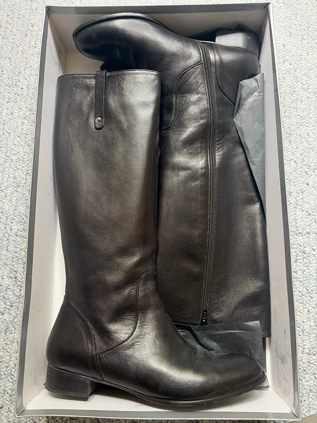 Black Leather Knee-High Boots