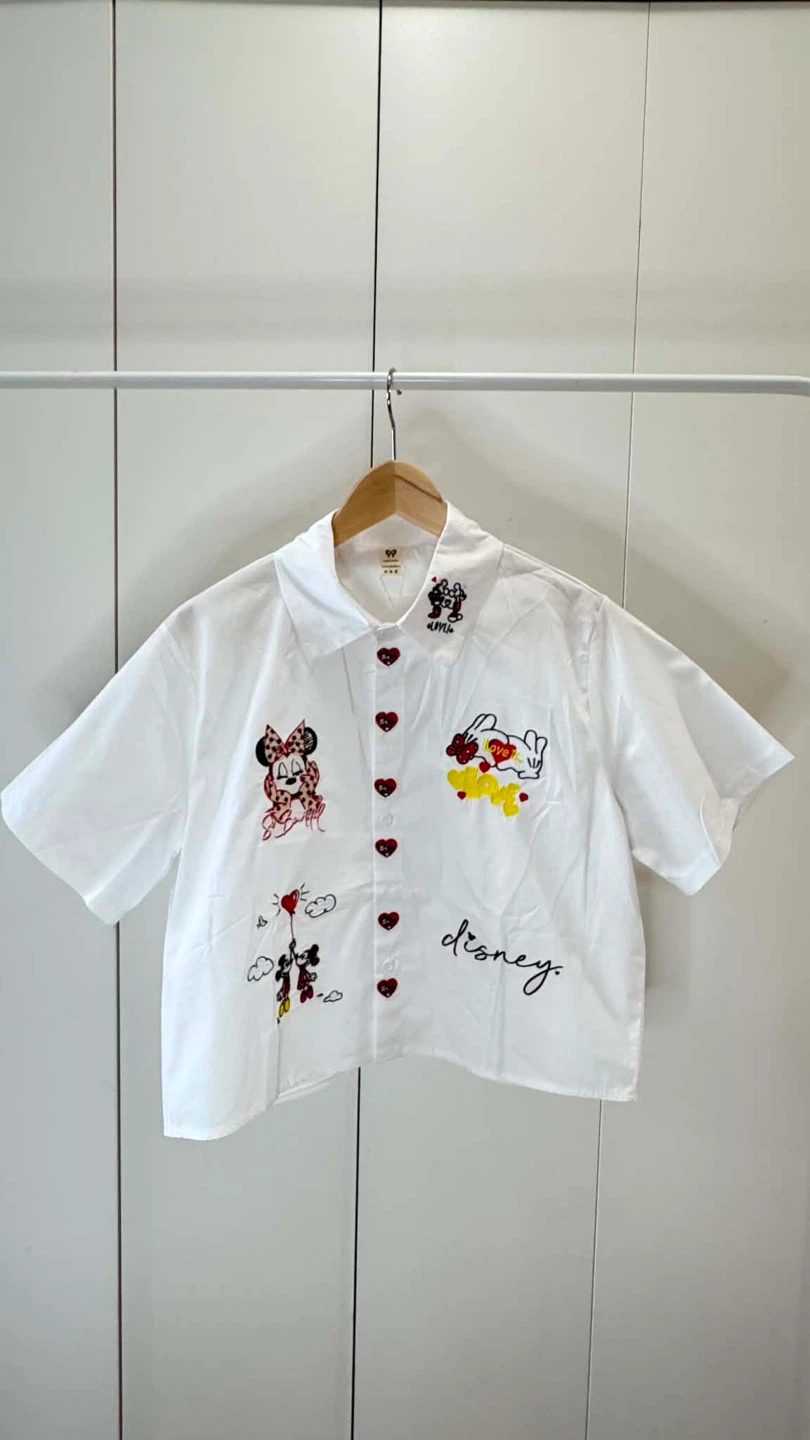 Disney Minnie Mouse Embroidered Button-Up Shirts (Set of 2)