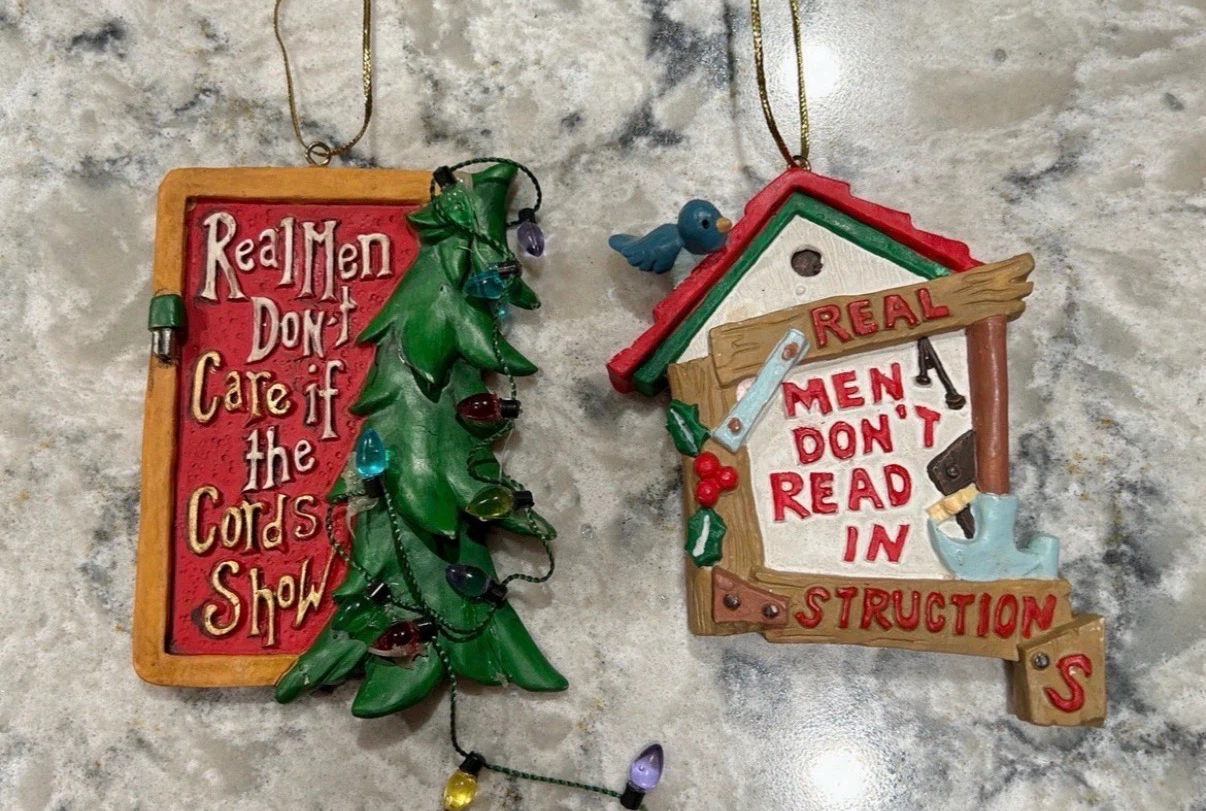 Pair of Hanging “Real Men Don’t” Decoration