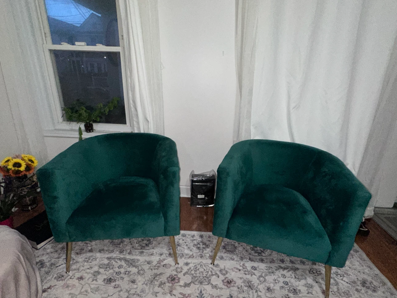 Emerald Green Velvet Accent Chairs/bench - photo 3