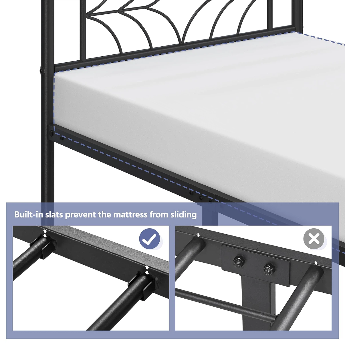 Topeakmart Twin Bed Frames Metal Platform - photo 4