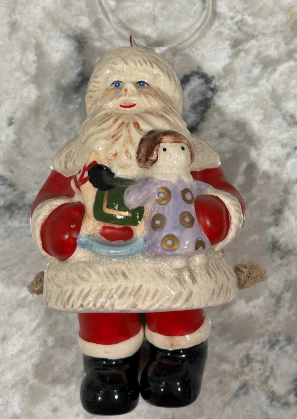 Santa w/ Swinging Legs, Santa Head, Heart Christmas Ornaments - photo 2