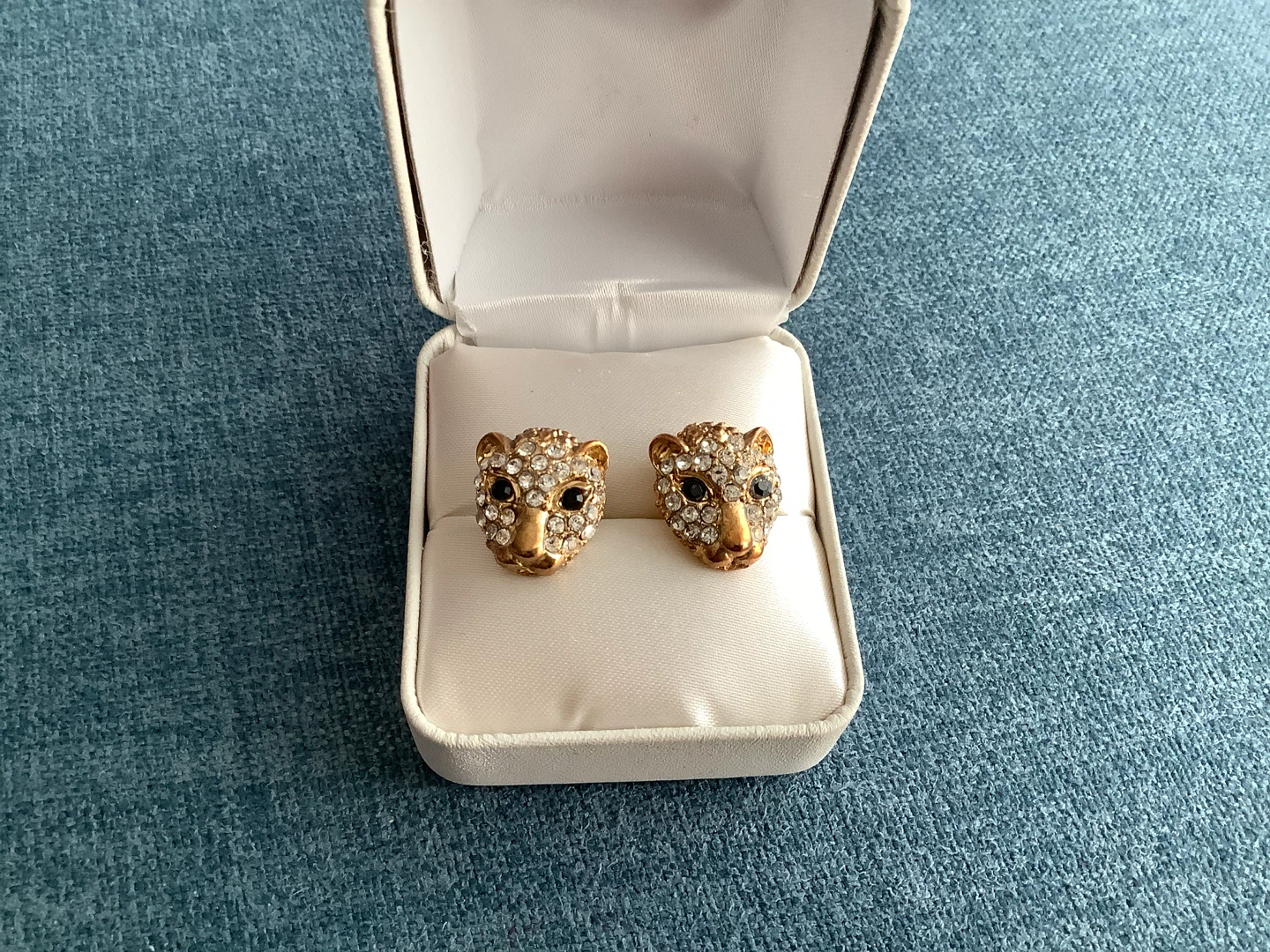 Panther Head Stud Earrings w Crystals & Rhinestones 🐞 - photo 3