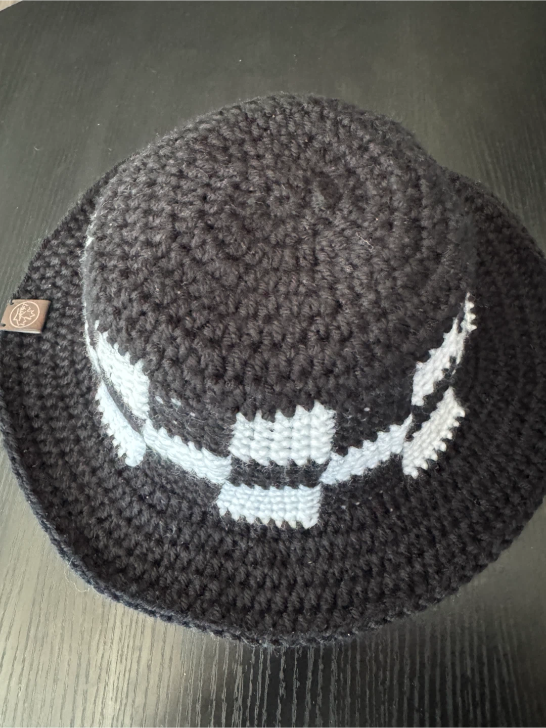 Crocheted Checker Bucket Hat
