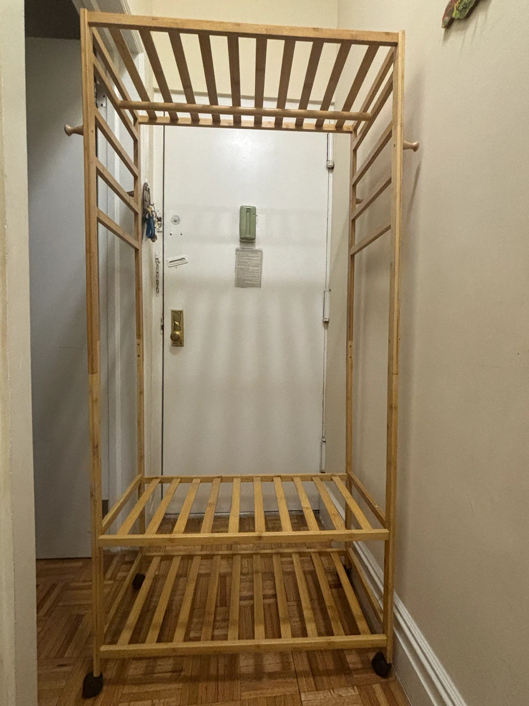 Bamboo Garment Rack with Shelves - photo 2
