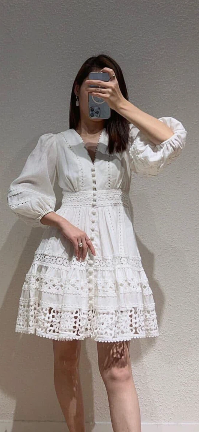White Broderie Anglaise Mini Dress - photo 2