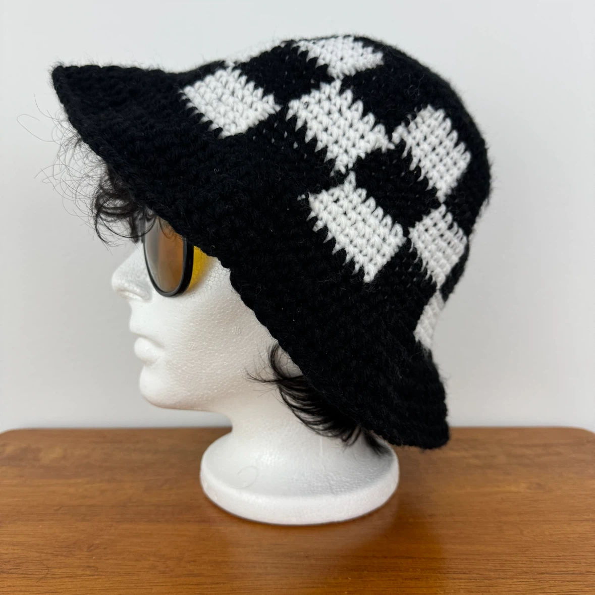 Crocheted Checker Bucket Hat - photo 5