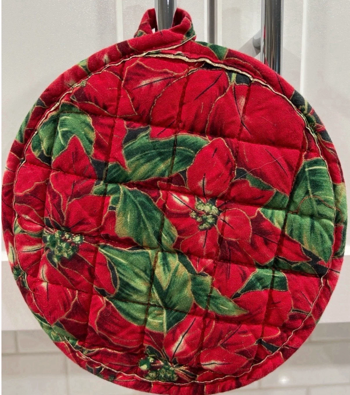 Floral Poinsettia Oven Mitts & Pot Holders Set - photo 4