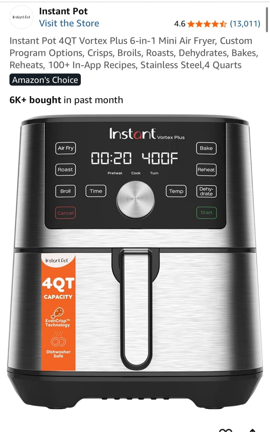 Instant Pot Vortex Plus 4QT Air Fryer - photo 2
