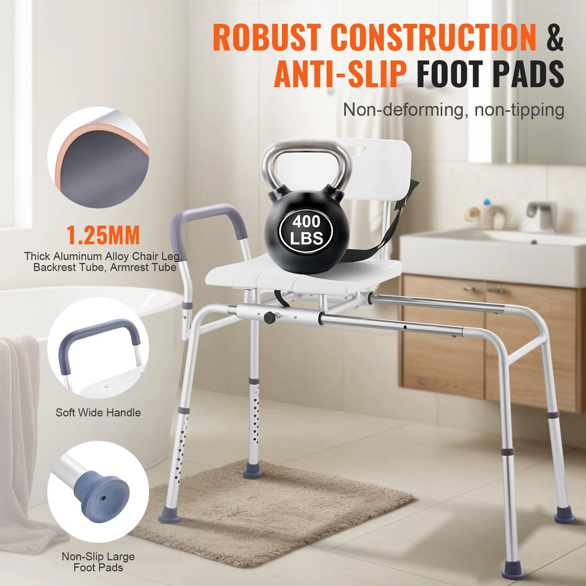 VEVOR Sliding Tub Transfer Bench - photo 4