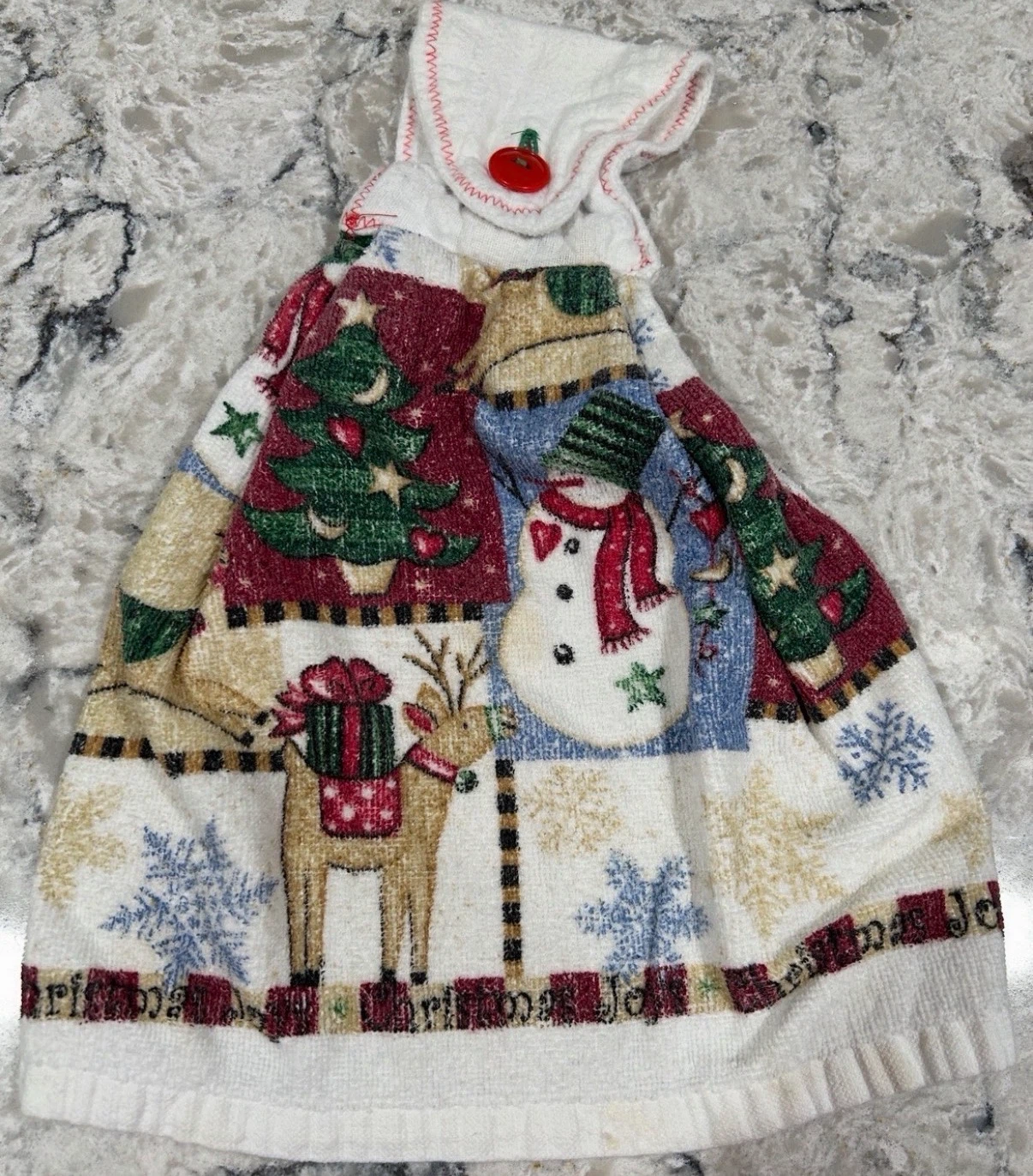 Christmas Dish Towels w/ Button Up Top to Hang From Oven Handle - photo 4