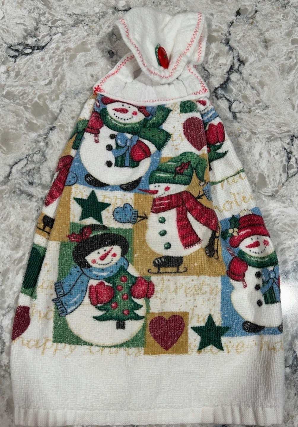 Christmas Dish Towels w/ Button Up Top to Hang From Oven Handle - photo 5