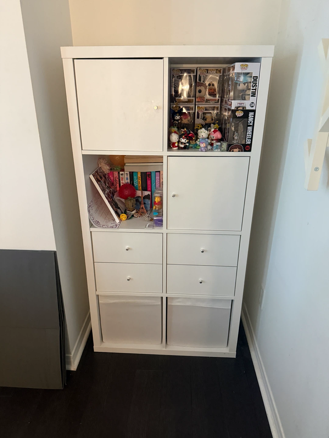 White Cube Storage Shelf with Doors and Drawers - photo 2