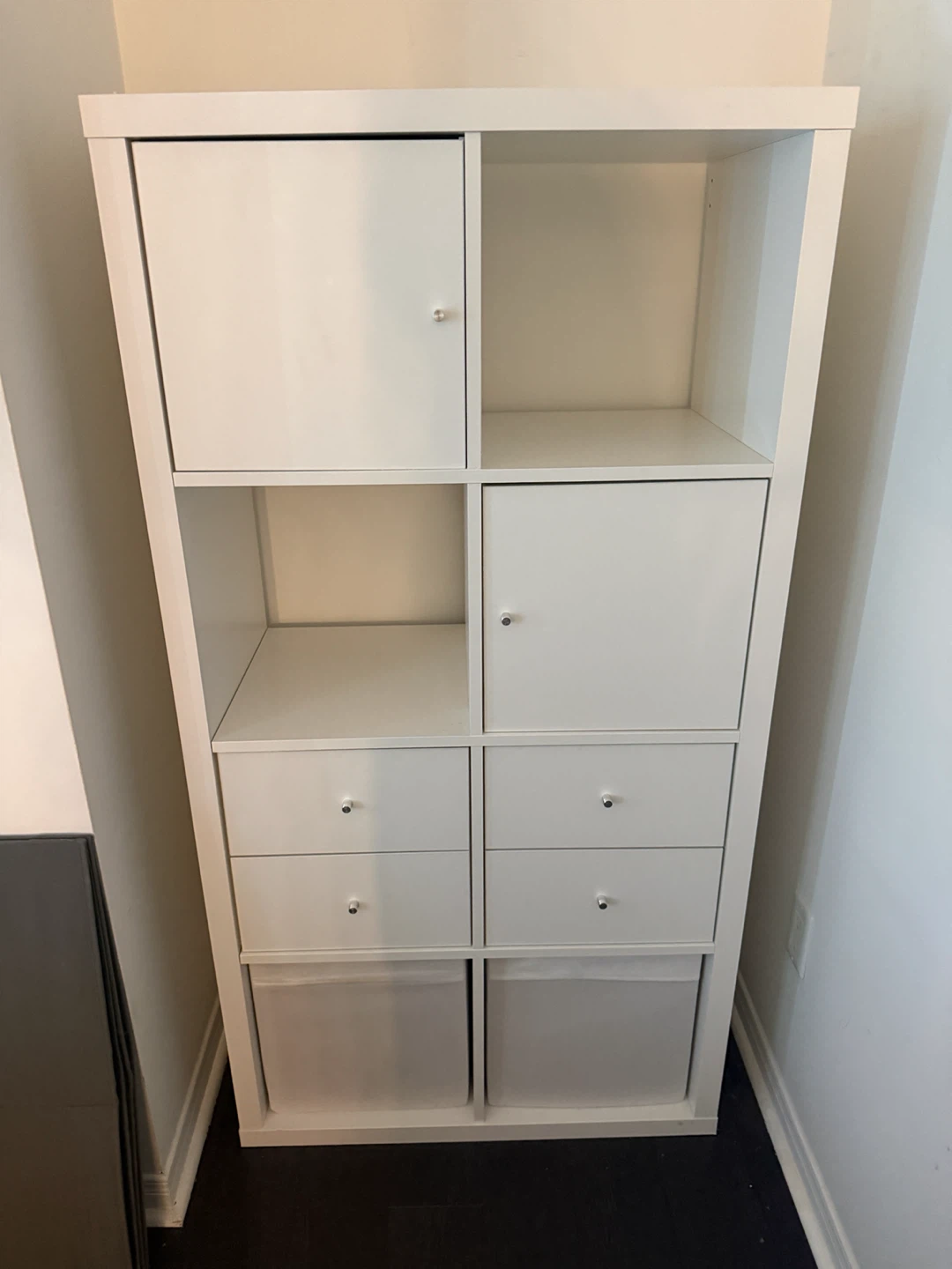 White Cube Storage Shelf with Doors and Drawers - photo 3