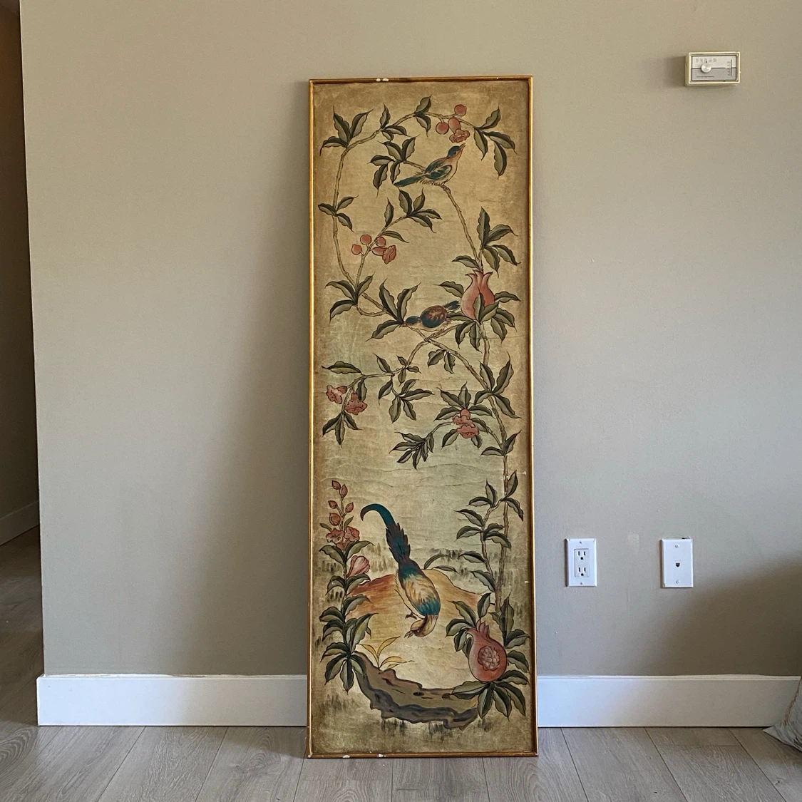 Decorative Wall Art Panel with Birds and Flowers