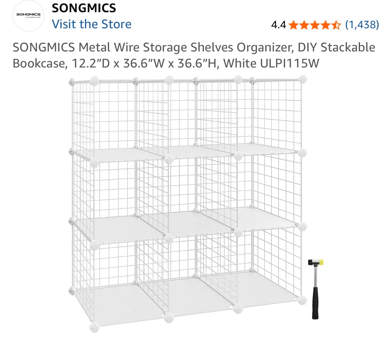 SONGMICS Metal Wire Storage Shelves Organizer