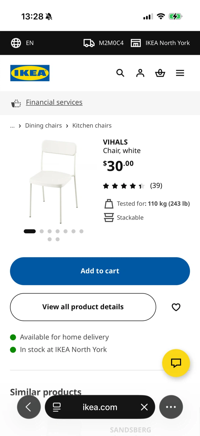 IKEA VIHALS Table White with 2 chairs - photo 3