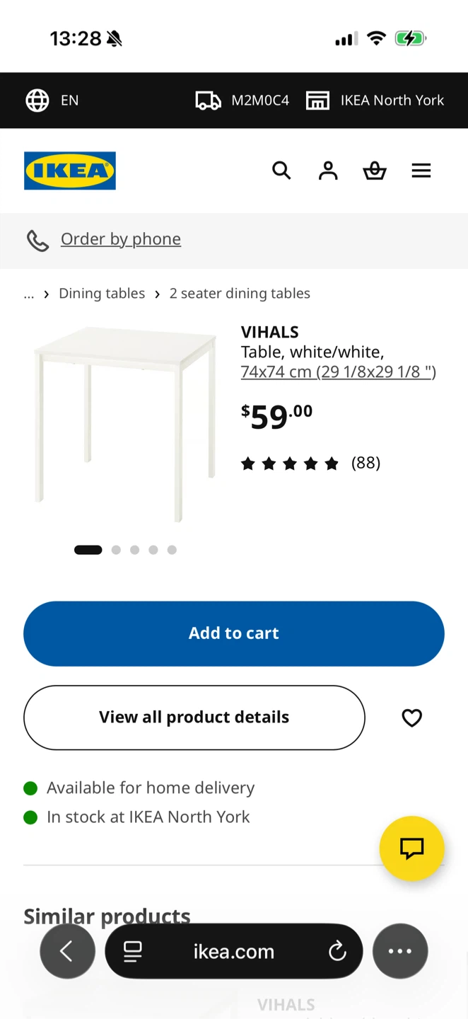 IKEA VIHALS Table White with 2 chairs - photo 4
