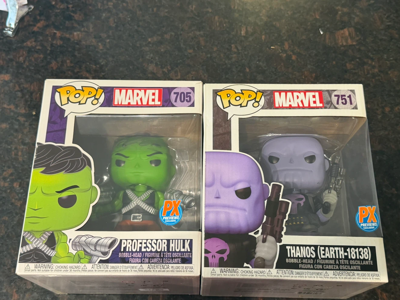 Funko Pop! Marvel Professor Hulk and Thanos Figures