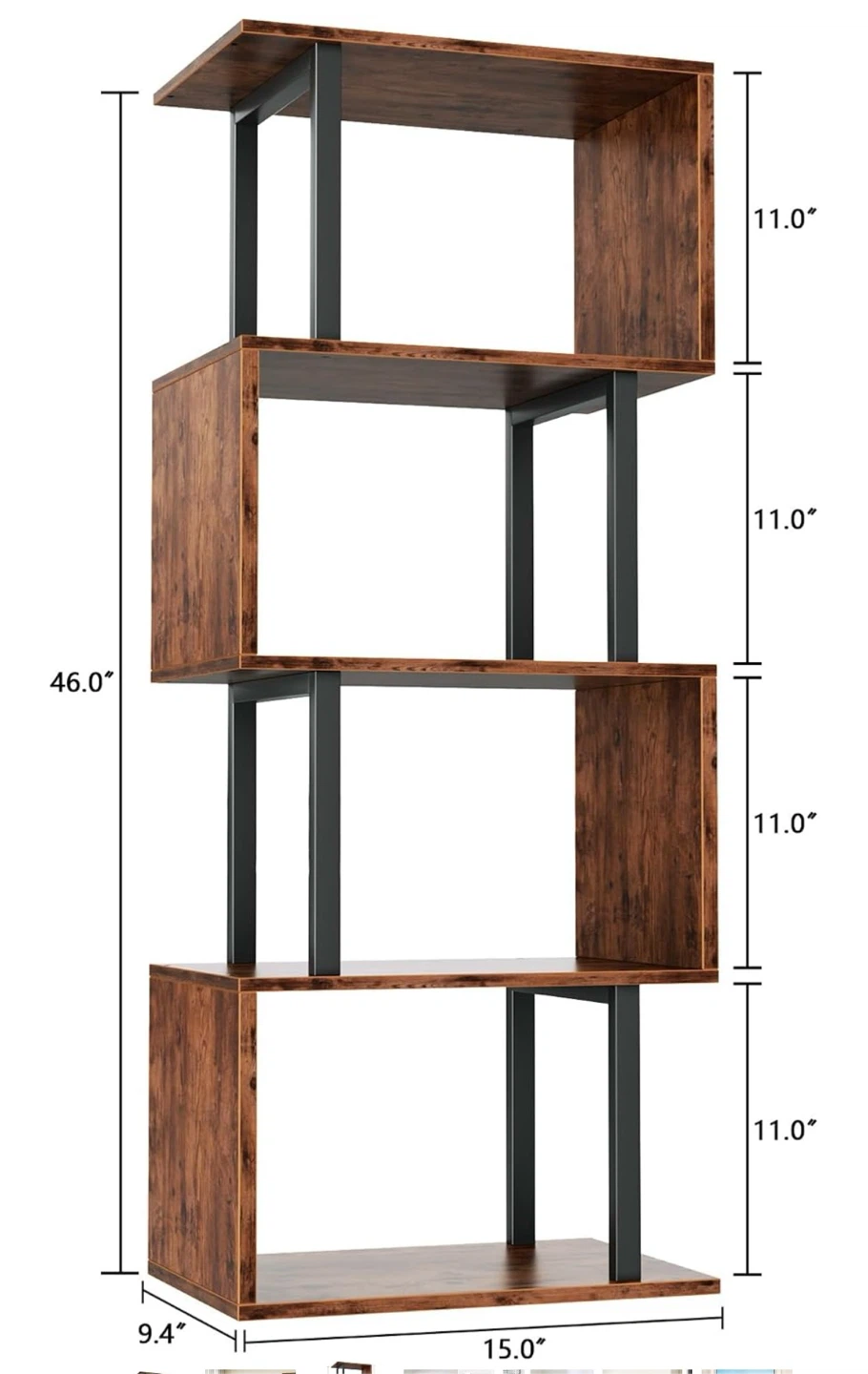 Mid Century 4-Tier Bookshelf - photo 3