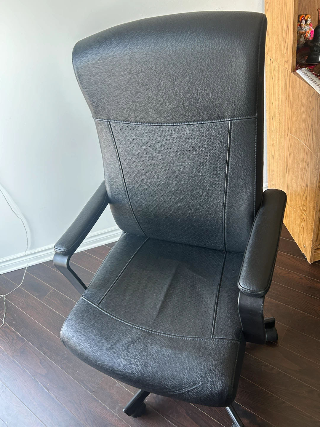 Black Faux Leather Office Chair