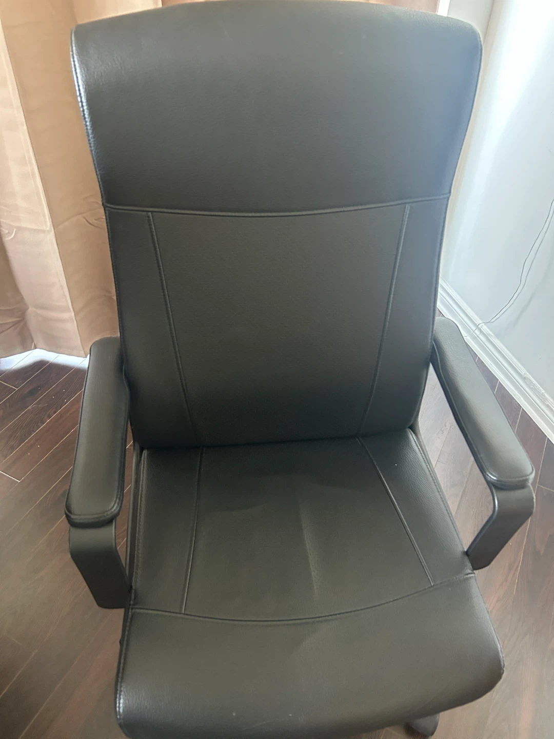 Black Faux Leather Office Chair - photo 3