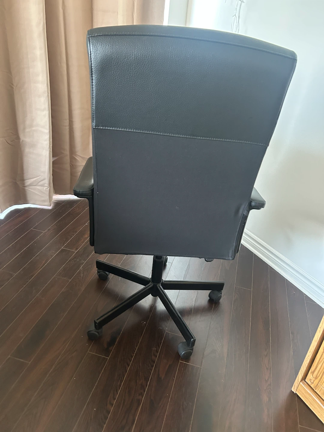 Black Faux Leather Office Chair - photo 5