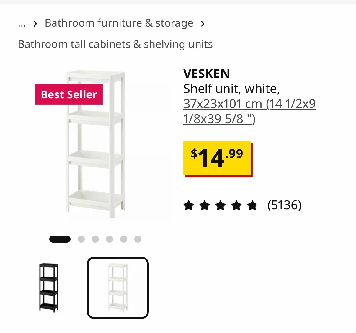 IKEA VESKEN White Shelf Unit*2 sell together
