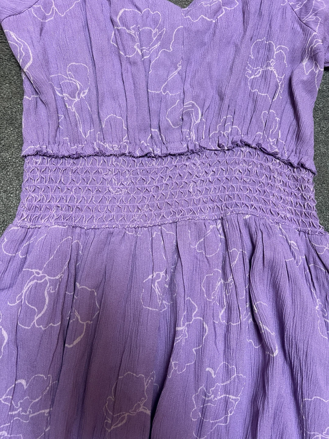 Purple Floral Smocked Dress - Dex XS - photo 3